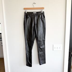 Abercrombie & Fitch Curve Love The Skinny High Rise Faux Leather Jeans Black 27
